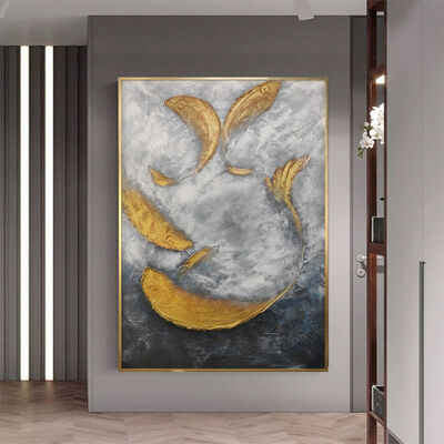Modern 3D Relief Thick Textured Abstract Landscape Hand Painted Oil Painting Canvas Wall Art Customized Size