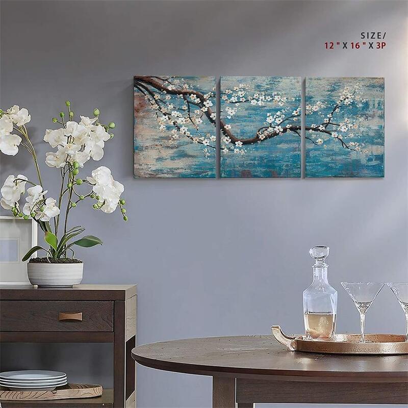 Modern Abstract Floral Landscape Hand Painted Oil Painting on Canvas - Customized Size Wall Art